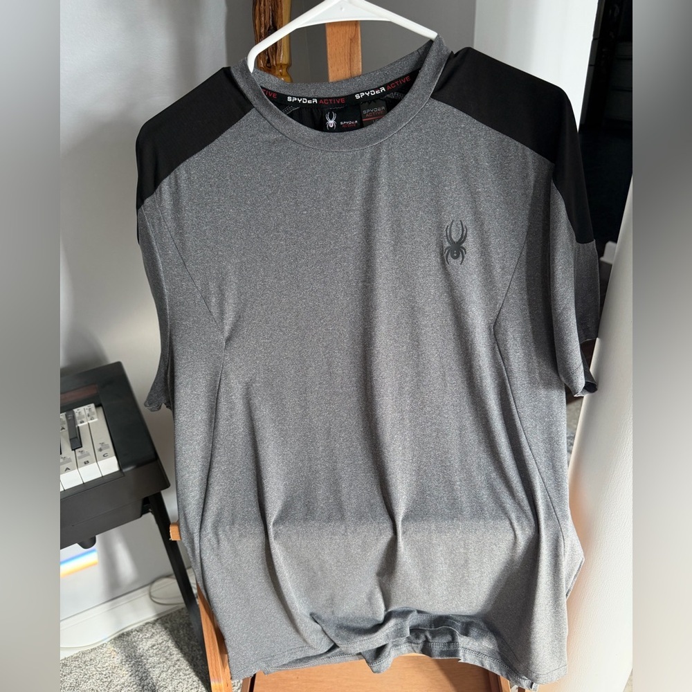 Spyder Men's Gray and Black Performance Crew Tee